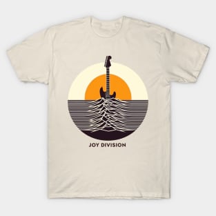Joy Division Retro Guitar Sun waves T-Shirt